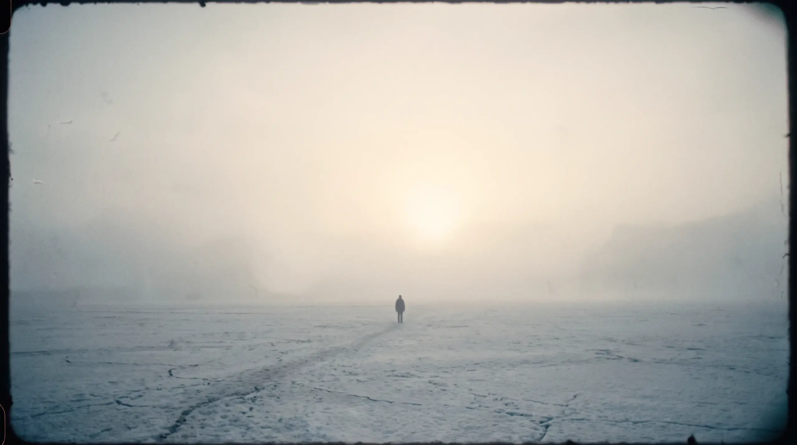 Quiet and ambiguous cinematic image with a distant figure